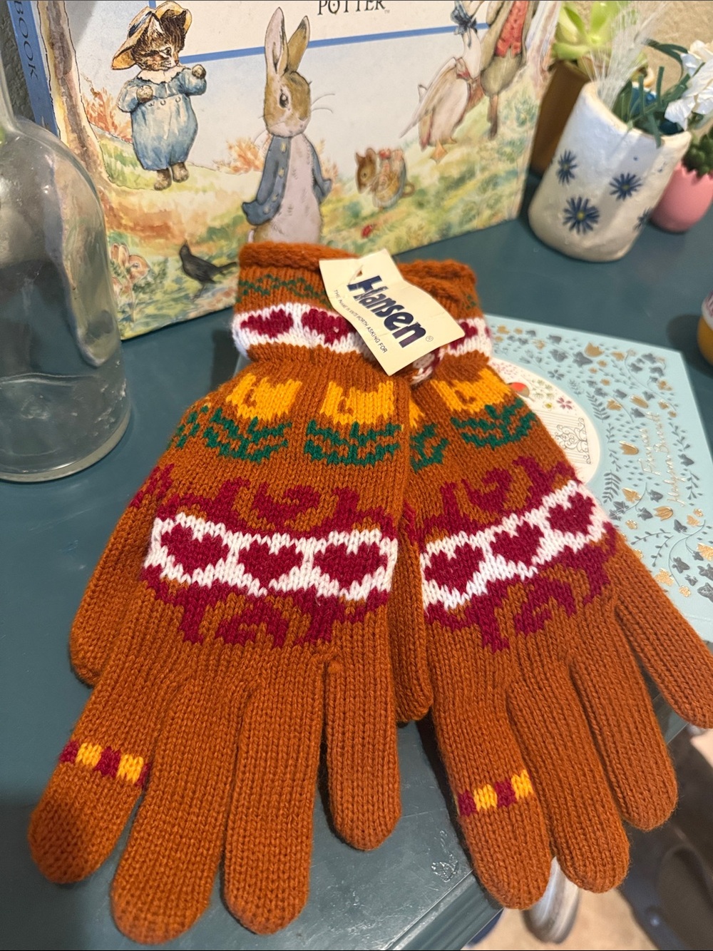 New Hansen vintage knit gloves - Fair isle
